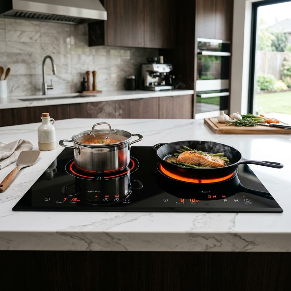 VKronx 3500W Dual-Zone Induction + Infrared Hybrid Cooker